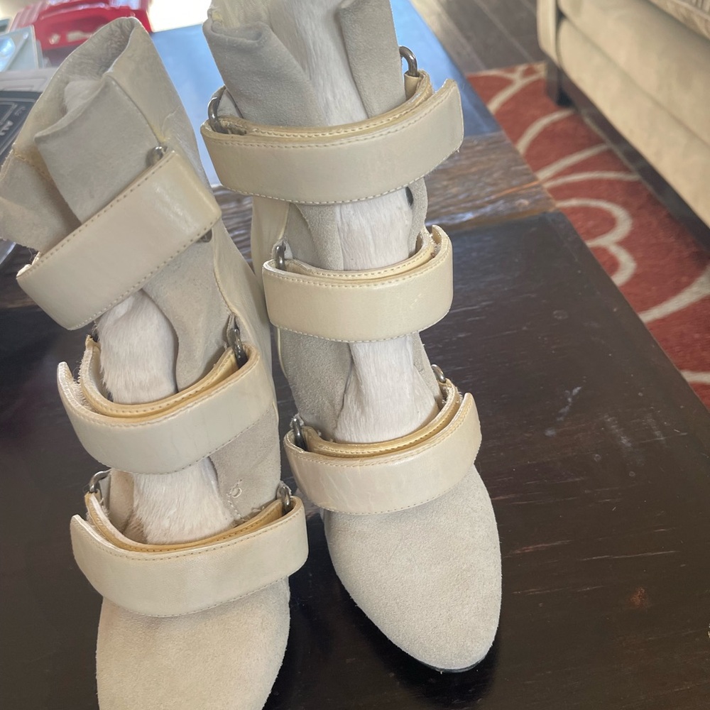 Isabel Marant NEW Scarlet Wedge Cream Boots Booties Size 36 or 6 - Picture 7 of 11